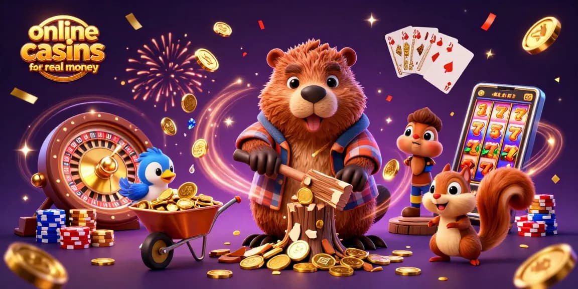 Experience the thrill of online casinos for real money with winning beaver and whimsical characters!
