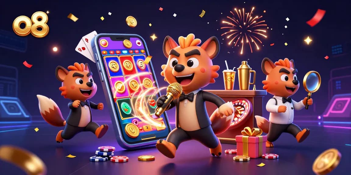 Catch the excitement at o8’s vibrant casino club with hyenas at the bar and stage!