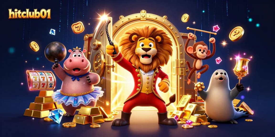 Experience the thrill of hitclub01 with vibrant casino characters and sparkling treasures in a magical scene.