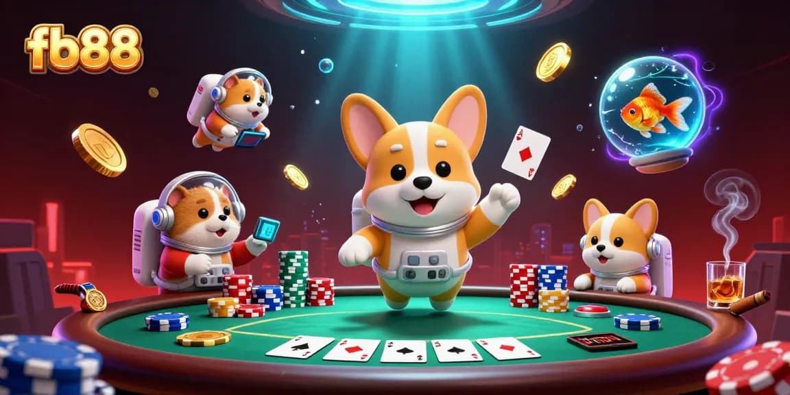 Play exciting games at fb88 with vibrant casino scenes featuring colorful poker elements.