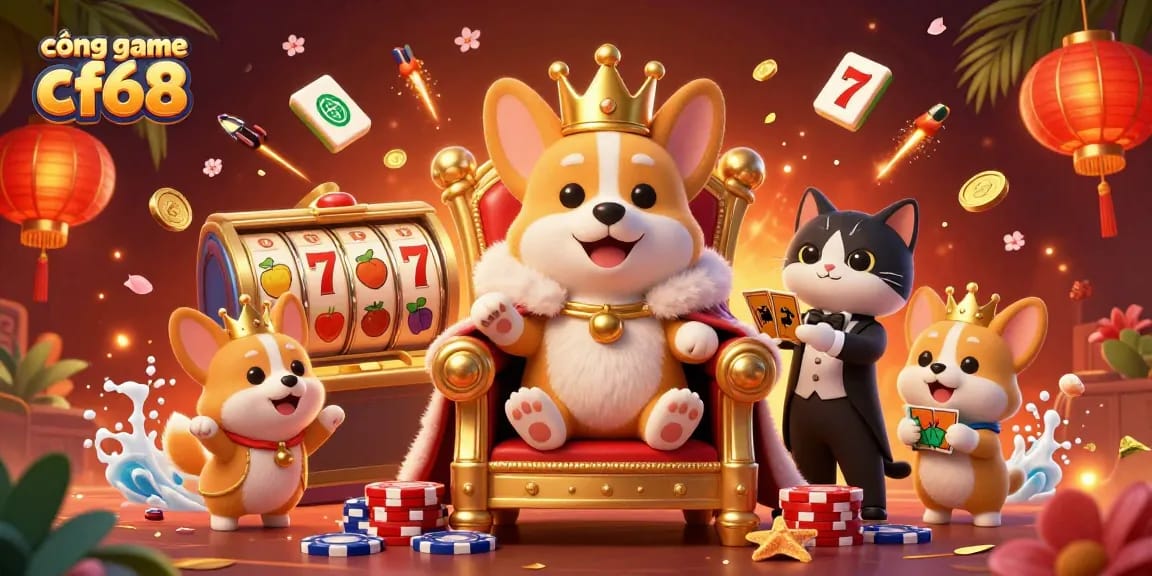 Experience the excitement of cổng game cf68 with vibrant characters and dynamic casino elements.