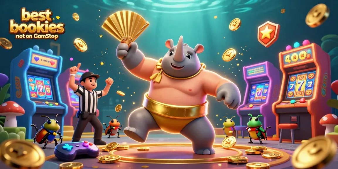 Enjoy thrilling action with the best bookies not on GamStop featuring a dynamic casino scene.