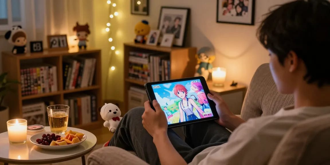 Play hentai games in a cozy setting with colorful graphics and personal touches.