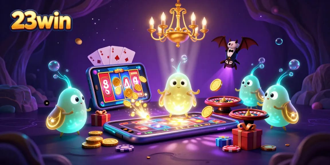 Experience thrilling games at 23win with colorful slot machines and engaging casino elements.