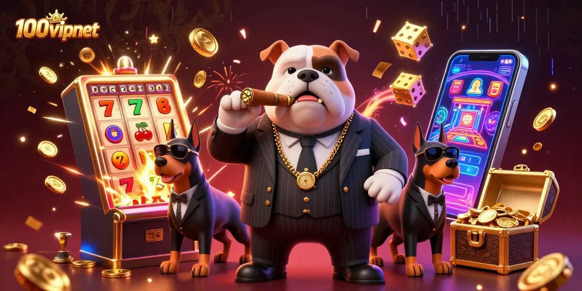 Experience the excitement at 100vipnet with a dynamic 3D casino scene showcasing vibrant characters and thrilling gaming elements.