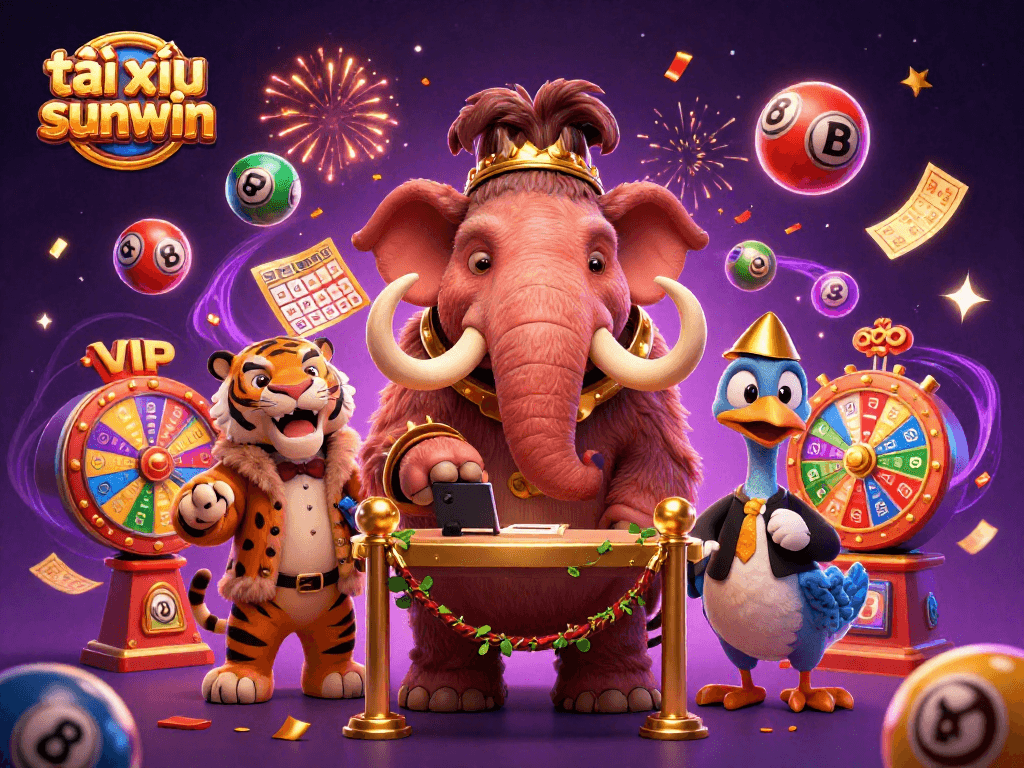 Engage in the excitement of tài xỉu sunwin with vibrant casino characters and dynamic gambling elements.