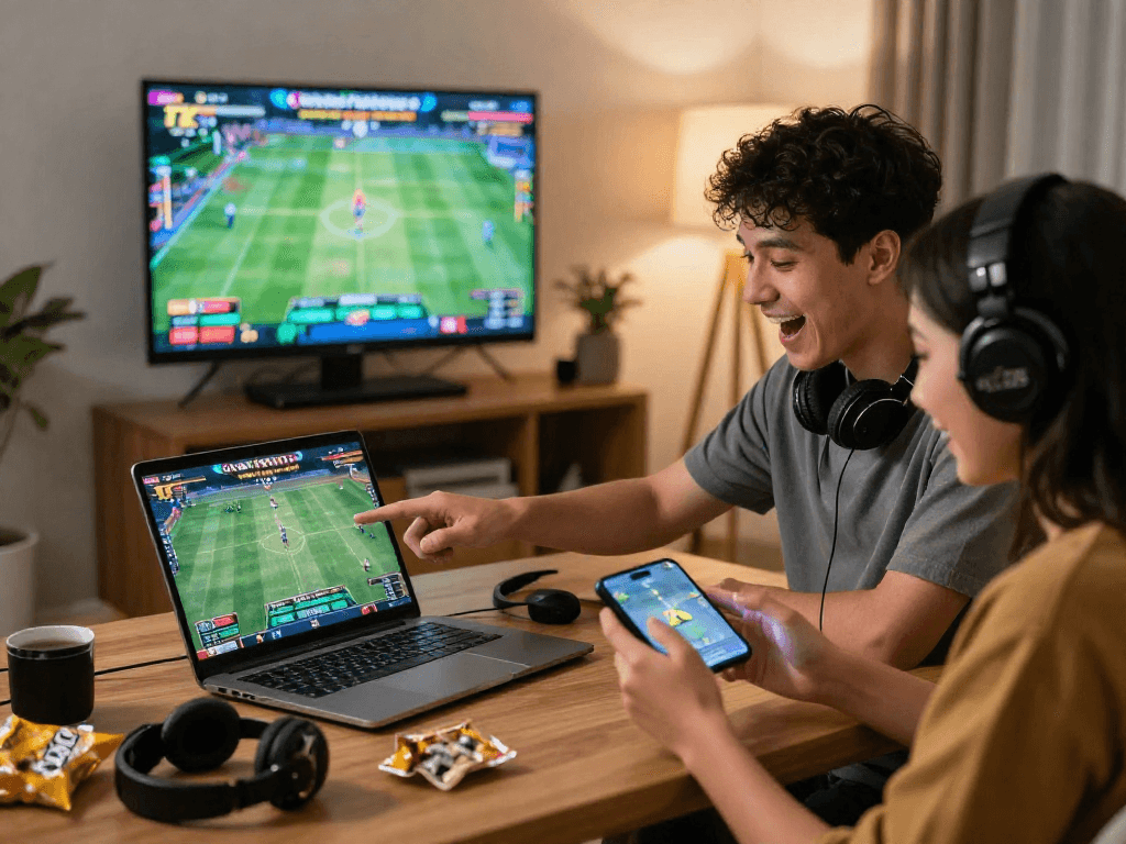 Players enjoying TK 999 online gaming platform with excitement and engagement.