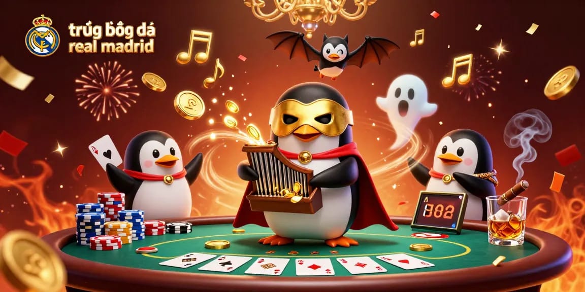 Experience the excitement of trực tiếp bóng đá real madrid with dynamic scenes of animated casino characters.