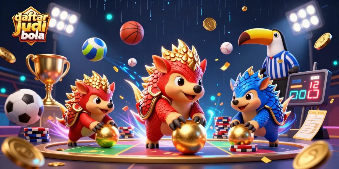 Experience daftar judi bola action with rival pangolins amid dynamic gaming elements and confetti.