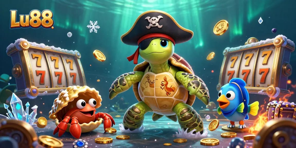 Experience thrilling gameplay with Lu88, featuring lively 3D characters in a treasure-filled scene.