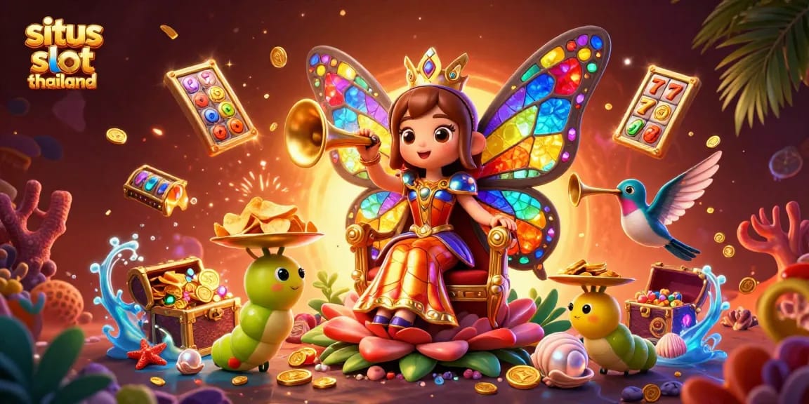 Situs slot Thailand captivates players with vibrant slot reels and immersive 3D butterfly queen.