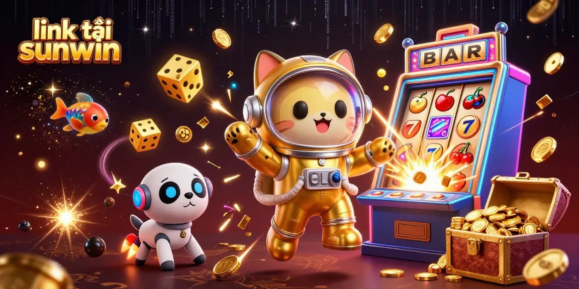 Experience luxury gaming with link tải sunwin in a vibrant cosmic casino scene.