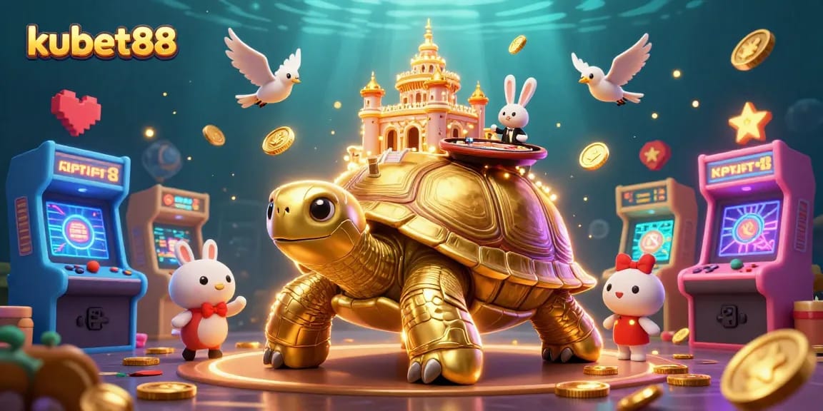 Experience thrilling gameplay at kubet88 with a vibrant 3D casino scene featuring characters and colorful elements.