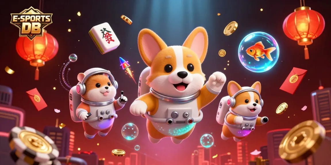 Engage in thrilling esports action with E-SPORTS DB alongside vibrant casino-themed elements.
