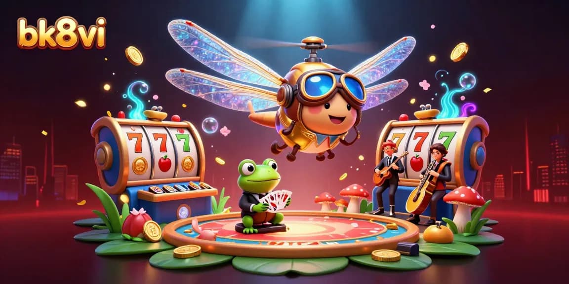 Watch the bk8vi dragonfly pilot delivering exhilarating thrills at a vibrant lily pad casino.