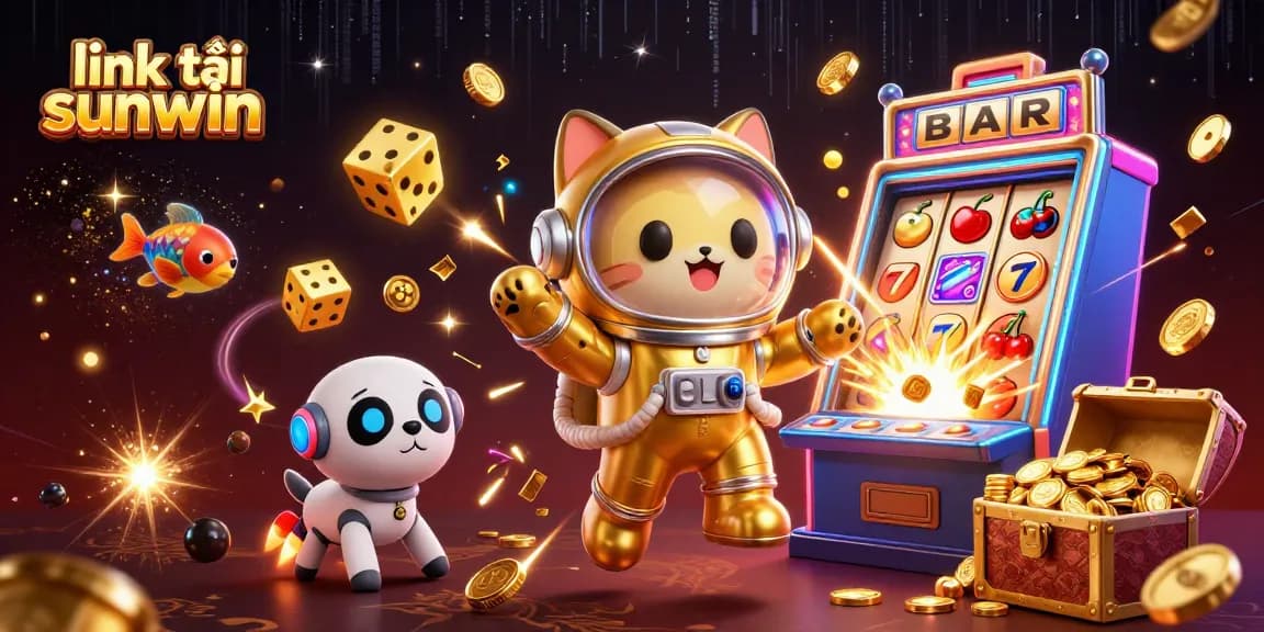 Experience luxury gaming with link tải sunwin in a vibrant cosmic casino scene.