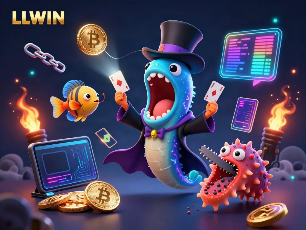 Engage in thrilling gaming adventures at LLWIN with vibrant and animated casino-themed visuals