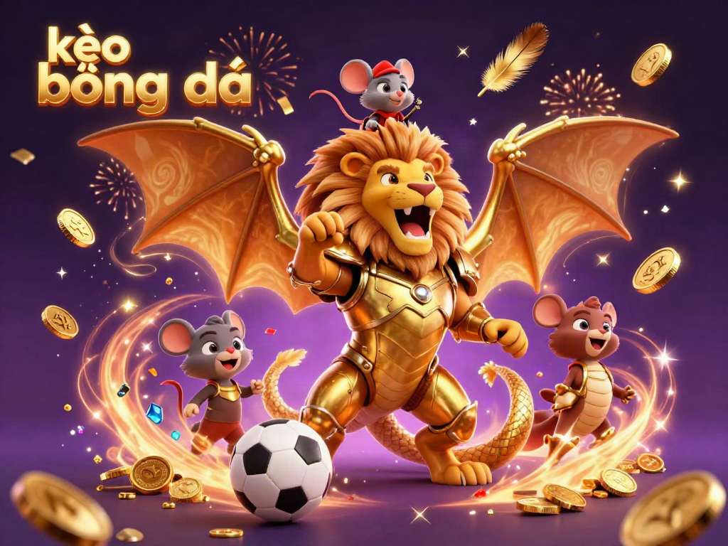 Experience thrilling kèo bóng đá with dynamic sports elements and magical effects in a vibrant 3D scene.