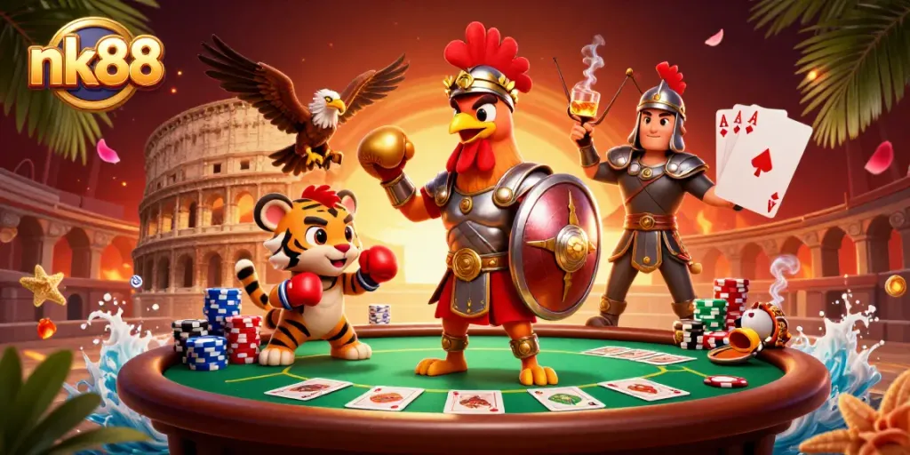 Engage in thrilling nk88 casino gameplay with vibrant 3D characters and gambling elements!