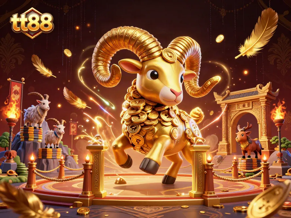 Engage with tt88's thrilling casino action featuring dynamic golden ram and gold elements.