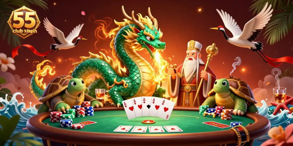 Experience the thrill of 55 club login with dynamic gambling elements in a vibrant casino scene.