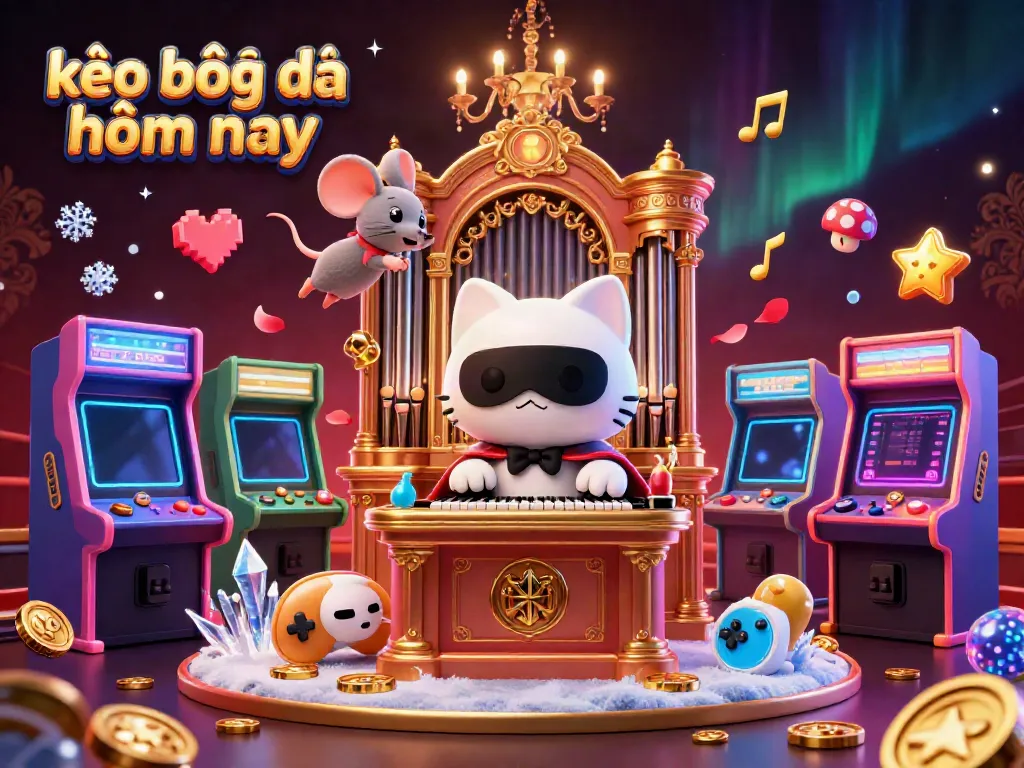 Bet on kèo bóng đá hôm nay with a vibrant 3D casino-themed illustration showcasing gaming excitement.