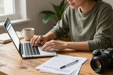 Exploring RadCred's $200 loan option in a warm home office setting.